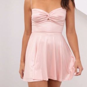 Lucy in the sky shimmer pink mini dress